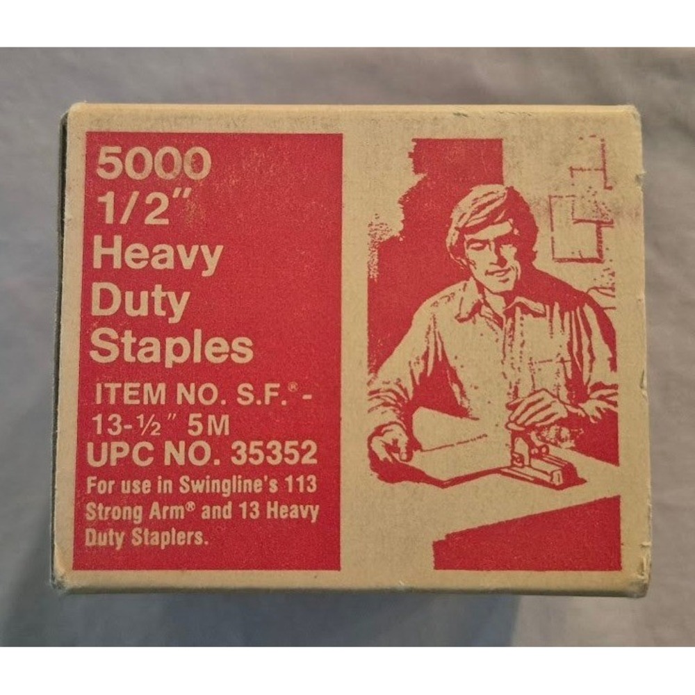 Swingline Staples 1/2" Heavy Duty 5000 Count Silver SF-13-1/2 5M Vintage Good